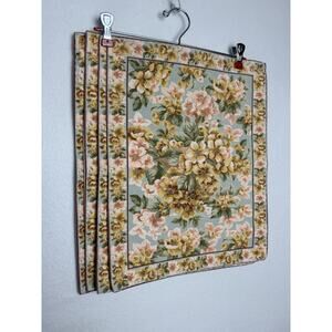 April Cornell Set of 4 Floral Cotton Placemats Cottage Country Farmhouse 17"x14"